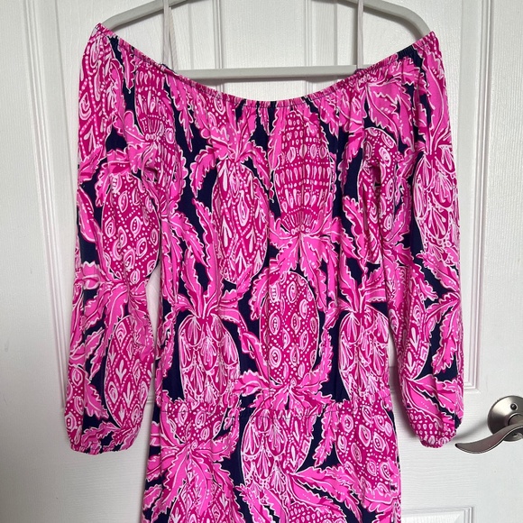Lilly Pulitzer Pink Off the Shoulder Romper - Picture 1 of 3